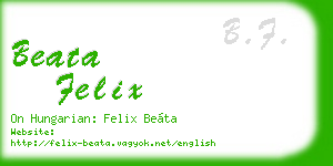 beata felix business card